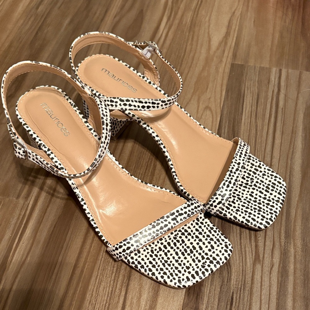 Maurices Spotted Black and White Heels